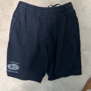 Under Armour Black Sports Shorts with Grey Logo